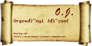Orgoványi József névjegykártya